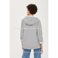 Grey Striped Lining Hoodes and Sweatshirts OEM/ODM Manufacture Wholesale Fashion Women Apparel (TA7001H)